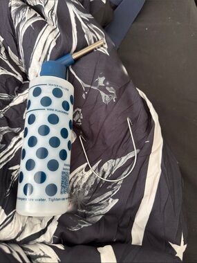 Blue Polka Dot Water Bottle with Metal Tip